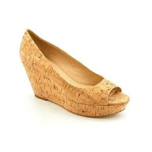 Via spiga corke peep toe wedges